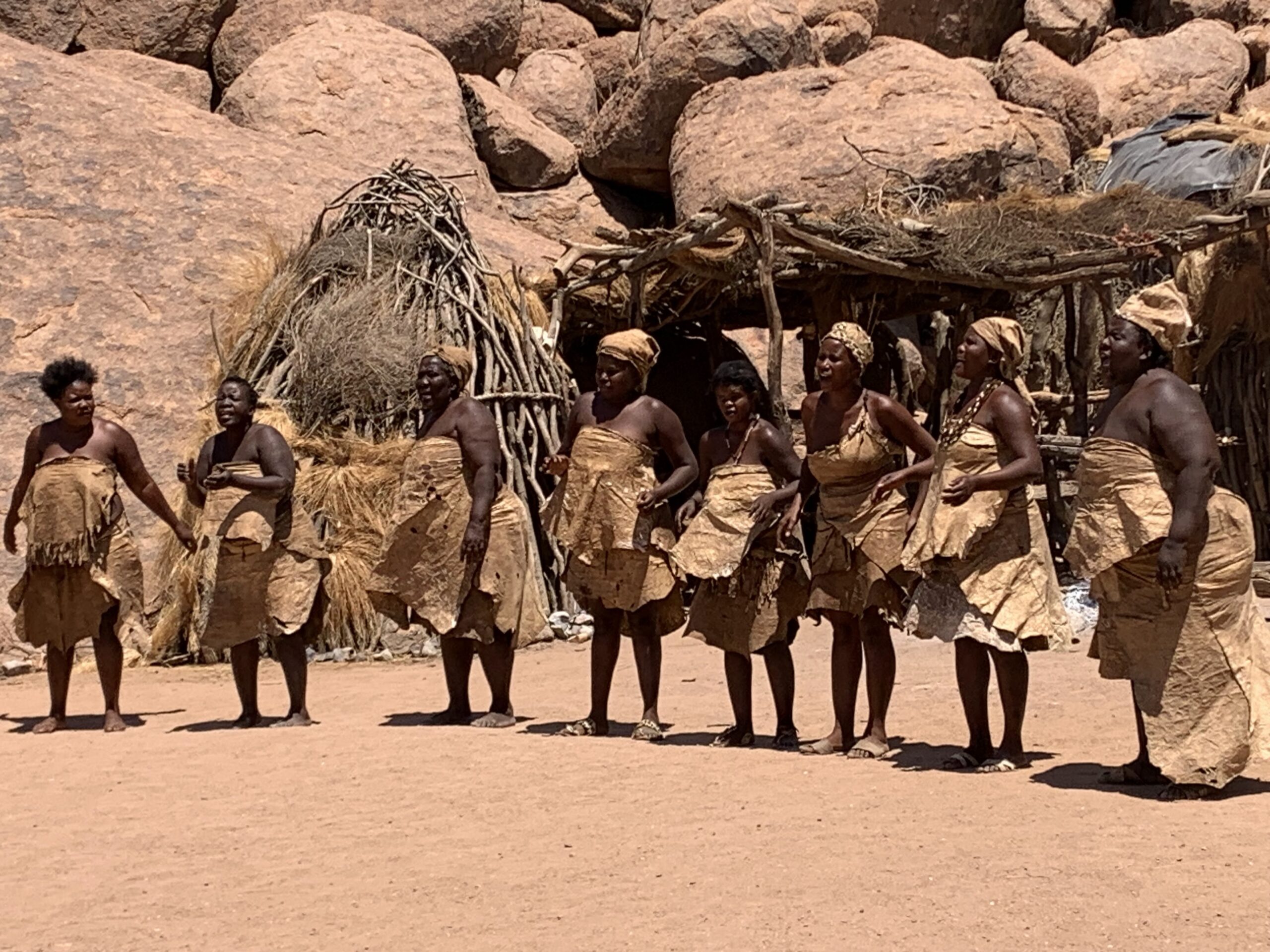 Damara hosts at a living museum site in Damaraland